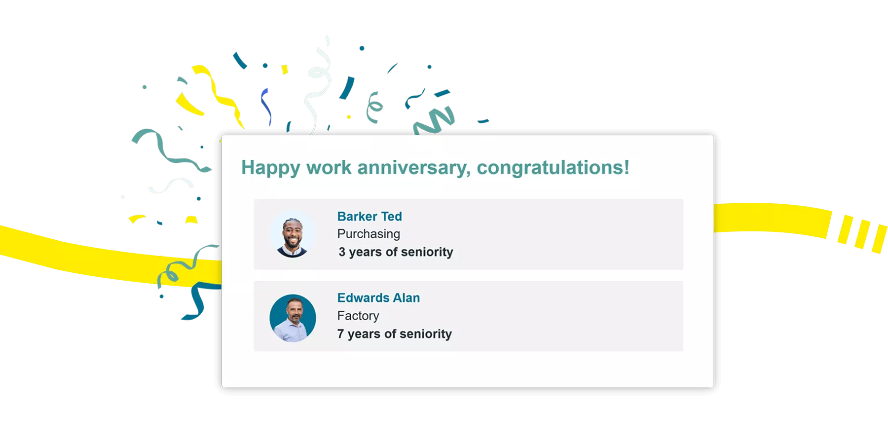 Birthday and work anniversary notifications on the Kelio software to bolster recognition and foster loyalty
