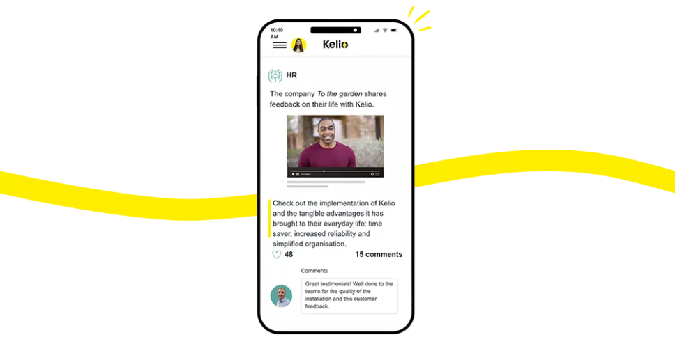 The Kelio portal functions like a genuine social media platform, bringing together news, insider accounts and the ability for employees to like and comment