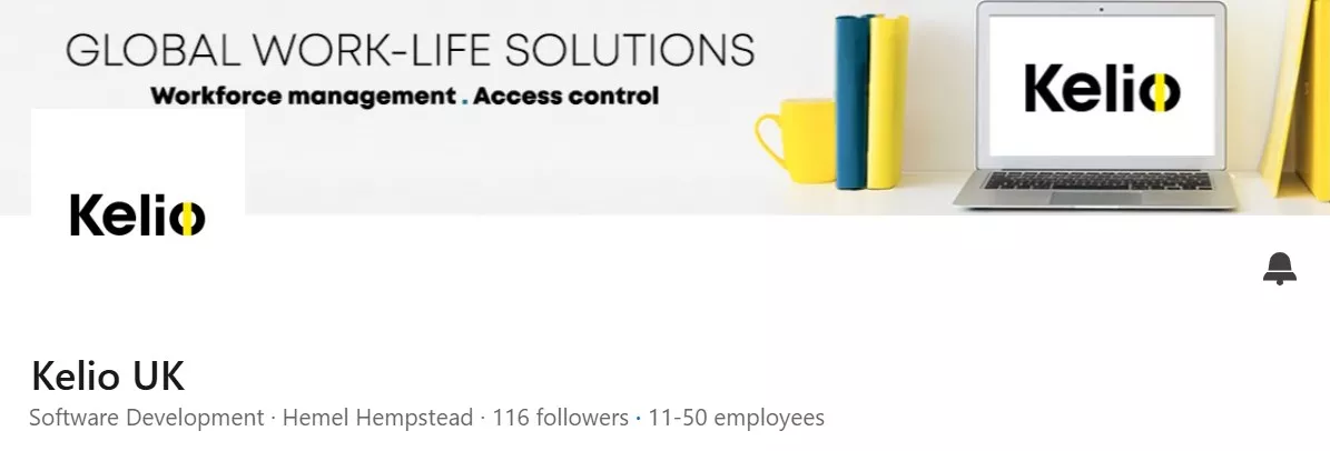 Image shows the header for the Kelio LinkedIn account
